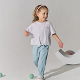 Dave&Bella Toddler Girls Summer Purple Striped Design Print Soft Stretchable T-shirts