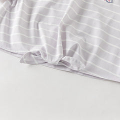 Dave&Bella Toddler Girls Summer Purple Striped Design Print Soft Stretchable T-shirts