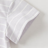 Dave&Bella Toddler Girls Summer Purple Striped Design Print Soft Stretchable T-shirts