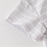 Dave&Bella Toddler Girls Summer Purple Striped Design Print Soft Stretchable T-shirts