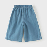 Dave&Bella Toddler Girls Summer Stylish Straight-leg Wide Flared Comfortable Cotton Jeans