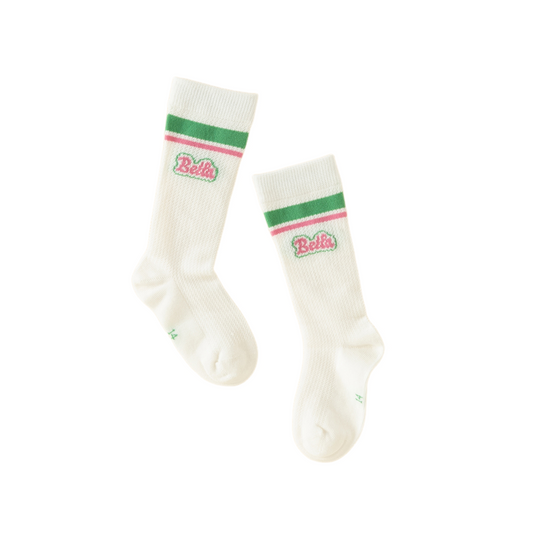 Dave&Bella Summer Children Girls Versatile White Stretchable Mid-calf Socks