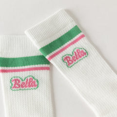 Dave&Bella Summer Children Girls Versatile White Stretchable Mid-calf Socks