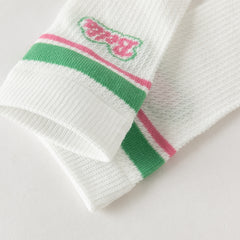 Dave&Bella Summer Children Girls Versatile White Stretchable Mid-calf Socks