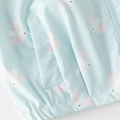 Dave&Bella Toddler Boys/Girls Summer White/Blue Cute Print Lightweight Sunscreen Jackets