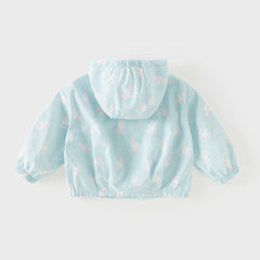 Dave&Bella Toddler Boys/Girls Summer White/Blue Cute Print Lightweight Sunscreen Jackets
