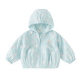 Dave&Bella Toddler Boys/Girls Summer White/Blue Cute Print Lightweight Sunscreen Jackets