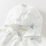Dave&Bella Toddler Boys/Girls Summer White/Blue Cute Print Lightweight Sunscreen Jackets