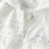 Dave&Bella Toddler Boys/Girls Summer White/Blue Cute Print Lightweight Sunscreen Jackets