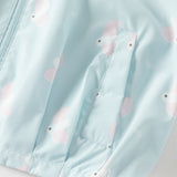 Dave&Bella Toddler Boys/Girls Summer White/Blue Cute Print Lightweight Sunscreen Jackets