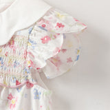 Dave&Bella Toddler Girls Summer Floral Print Doll Collar Breathable Cotton Casual Dress (Copy)-1