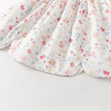 Dave&Bella Toddler Girls Summer Floral Print Doll Collar Breathable Cotton Casual Dress (Copy)-1