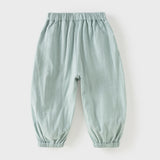 Dave&Bella Toddler Girls Summer Purple/Green Adjustable-waistband Loose Jogger Pants
