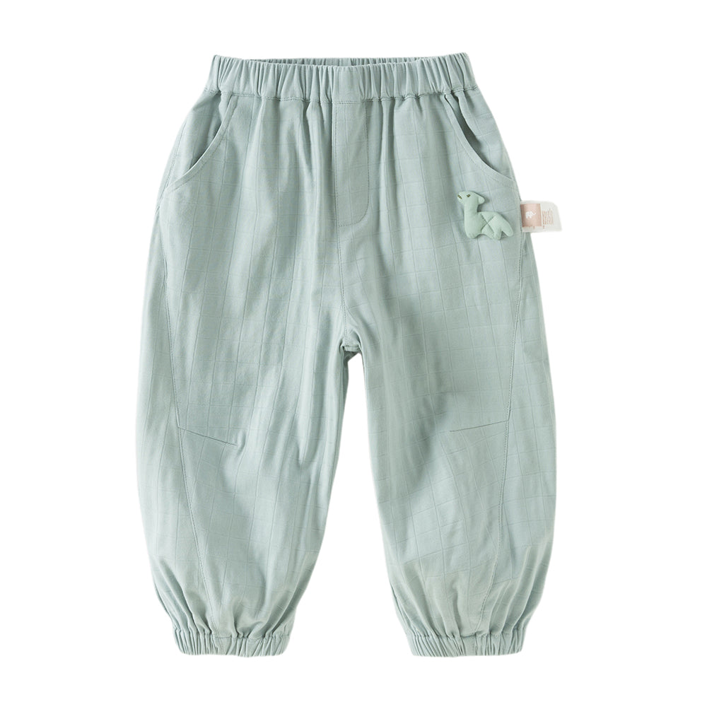 Dave&Bella Toddler Girls Summer Purple/Green Adjustable-waistband Loose Jogger Pants