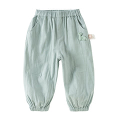 Dave&Bella Toddler Girls Summer Purple/Green Adjustable-waistband Loose Jogger Pants