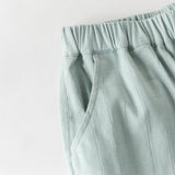 Dave&Bella Toddler Girls Summer Purple/Green Adjustable-waistband Loose Jogger Pants