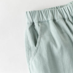 Dave&Bella Toddler Girls Summer Purple/Green Adjustable-waistband Loose Jogger Pants