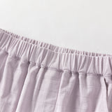 Dave&Bella Toddler Girls Summer Purple/Green Adjustable-waistband Loose Jogger Pants