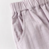 Dave&Bella Toddler Girls Summer Purple/Green Adjustable-waistband Loose Jogger Pants
