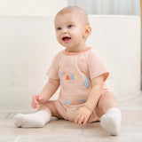 Dave&Bella Baby Boys Summer Orange/Grey Green Animal Soft Cotton Casual Rompers