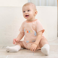 Dave&Bella Baby Boys Summer Orange/Grey Green Animal Soft Cotton Casual Rompers