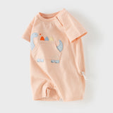 Dave&Bella Baby Boys Summer Orange/Grey Green Animal Soft Cotton Casual Rompers