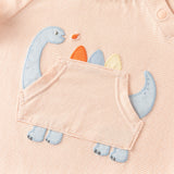 Dave&Bella Baby Boys Summer Orange/Grey Green Animal Soft Cotton Casual Rompers