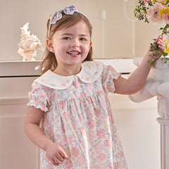 Dave&Bella Toddler Girls Summer Stylish Floral Print Breathable Cotton A-line Dress