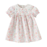 Dave&Bella Toddler Girls Summer Stylish Floral Print Breathable Cotton A-line Dress
