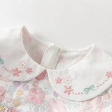 Dave&Bella Toddler Girls Summer Stylish Floral Print Breathable Cotton A-line Dress
