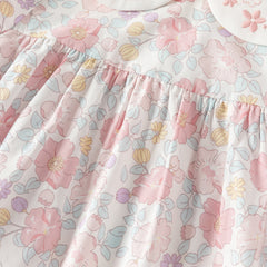 Dave&Bella Toddler Girls Summer Stylish Floral Print Breathable Cotton A-line Dress