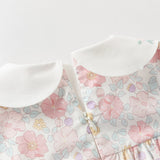 Dave&Bella Toddler Girls Summer Stylish Floral Print Breathable Cotton A-line Dress