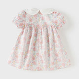 Dave&Bella Toddler Girls Summer Stylish Floral Print Breathable Cotton A-line Dress