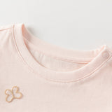 Dave&Bella Summer Toddler Girls Pink Cute Print Cotton Soft Breathable Casual T-Shirts