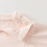 Dave&Bella Summer Toddler Girls Pink Cute Print Cotton Soft Breathable Casual T-Shirts