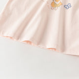 Dave&Bella Summer Toddler Girls Pink Cute Print Cotton Soft Breathable Casual T-Shirts