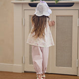 Dave&Bella Toddler Girls Summer Purple Pink Floral Print Comfortable Cotton Top Pant Suits