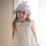 Dave&Bella Toddler Girls Summer Purple Pink Floral Print Comfortable Cotton Top Pant Suits