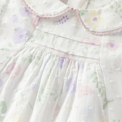 Dave&Bella Toddler Girls Summer Purple Pink Floral Print Comfortable Cotton Top Pant Suits