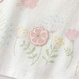 Dave&Bella Toddler Girls Summer White/Pink Flower Print Cotton Cute T-shirts