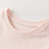 Dave&Bella Toddler Girls Summer White/Pink Flower Print Cotton Cute T-shirts