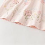 Dave&Bella Toddler Girls Summer White/Pink Flower Print Cotton Cute T-shirts