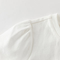 Dave&Bella Toddler Girls Summer White/Pink Flower Print Cotton Cute T-shirts