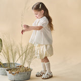 Dave&Bella Toddler Girls Summer Sweet White College-style Soft Cotton Shirts