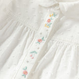 Dave&Bella Toddler Girls Summer Sweet White College-style Soft Cotton Shirts