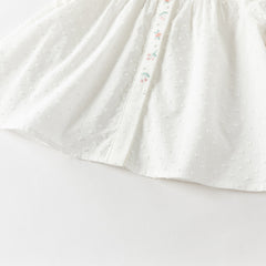 Dave&Bella Toddler Girls Summer Sweet White College-style Soft Cotton Shirts