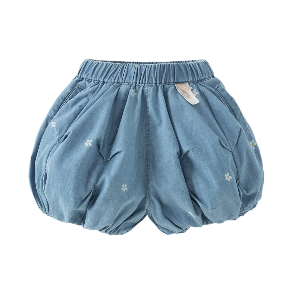 Dave&Bella Summer Toddler Girls Fashion Denim Blue Breathable Cotton Bubble Jeans Shorts