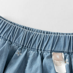 Dave&Bella Summer Toddler Girls Fashion Denim Blue Breathable Cotton Bubble Jeans Shorts