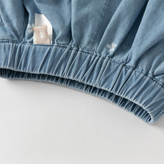 Dave&Bella Summer Toddler Girls Fashion Denim Blue Breathable Cotton Bubble Jeans Shorts