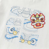 Dave&Bella Toddler Boys Summer White Chinese-style Breathable Cotton Outfit Sets